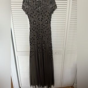 Adrianna Papell hand-beaded short sleeve gown size 12